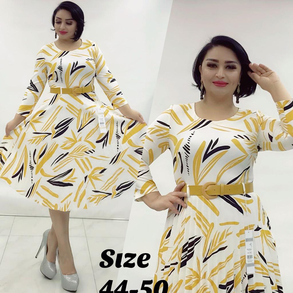 Elegant Classy Turkey Dresses 004-(Yellow)
