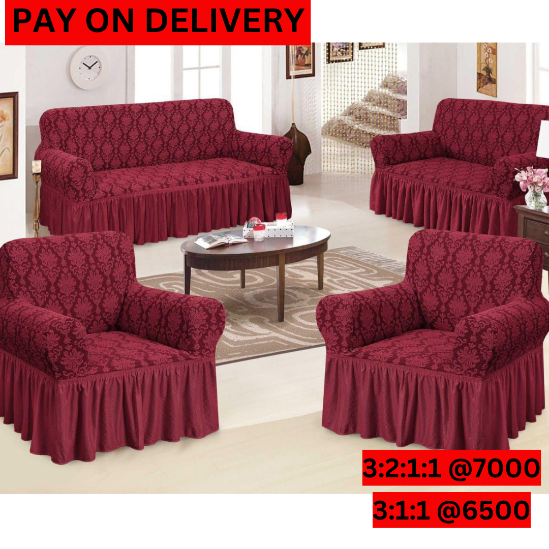 Jacquard Sofa Cover(3:2:1:1-Maroon)