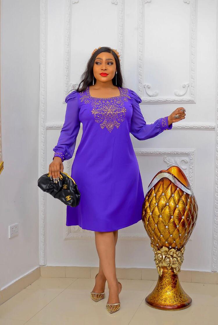 Elegant Turkey Dresses Design 01(Purple)