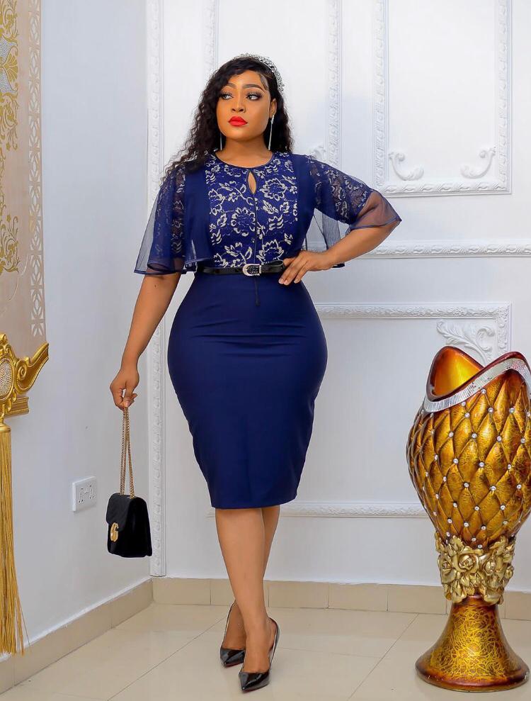 Elegant Turkey Dresses Design(Navy Blue)