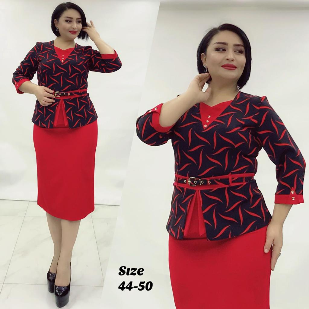 Elegant Classy Turkey Skirt Suit 01(Red)
